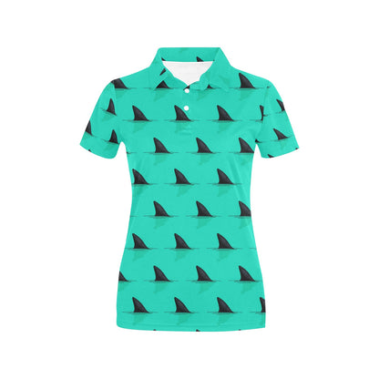 Shark Fin Pattern Women's Polo Shirt