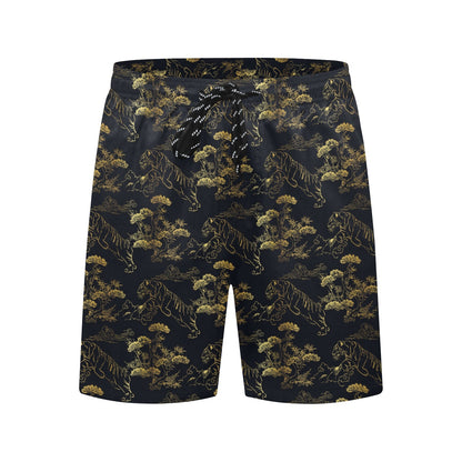 Tiger Japan Style Print Design LKS305 Men's Swim Trunks Beach Shorts
