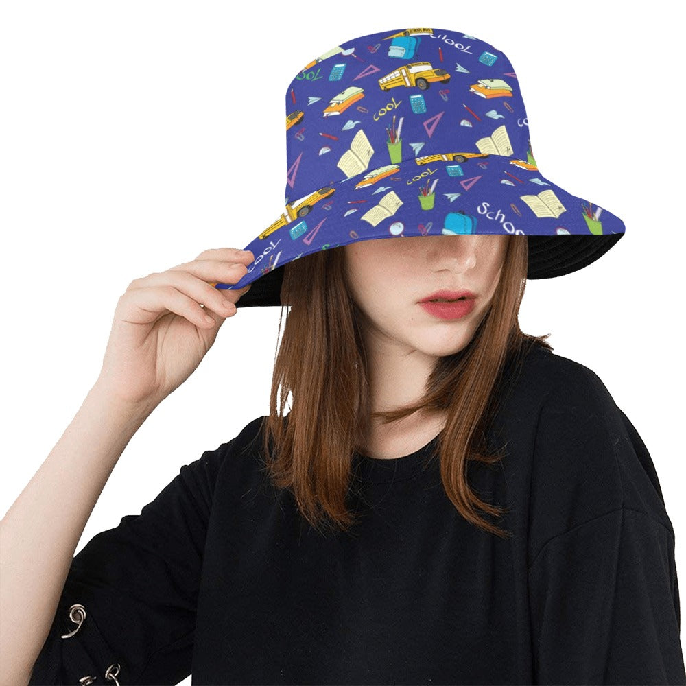 School Bus Print Design LKS307 Unisex Bucket Hat