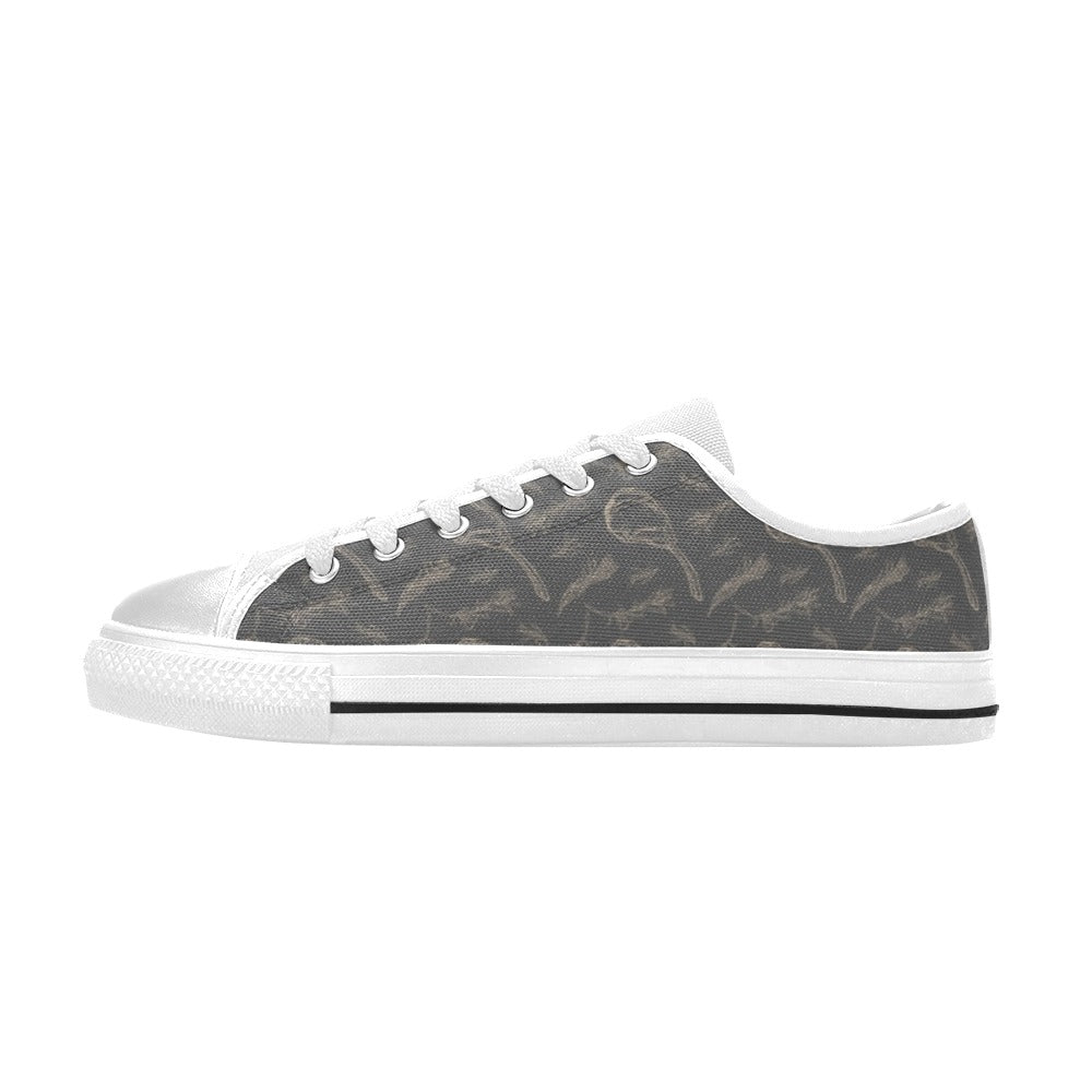 Steak Print Design LKS302 Women's White Low Top Shoes