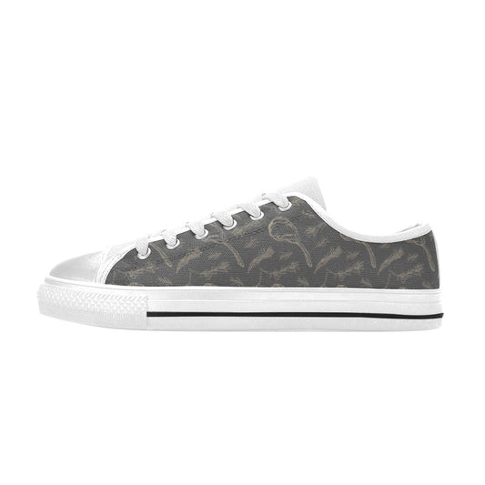 Steak Print Design LKS302 Women's White Low Top Shoes
