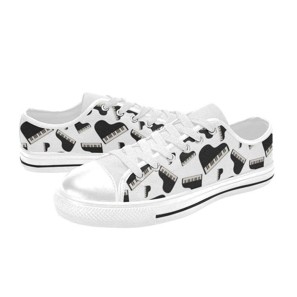 Piano Print Design LKS405 Women's White Low Top Shoes
