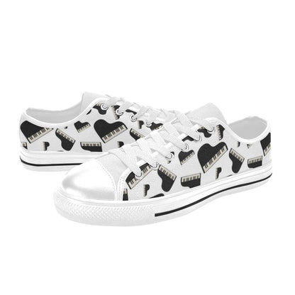 Piano Print Design LKS405 Women's White Low Top Shoes