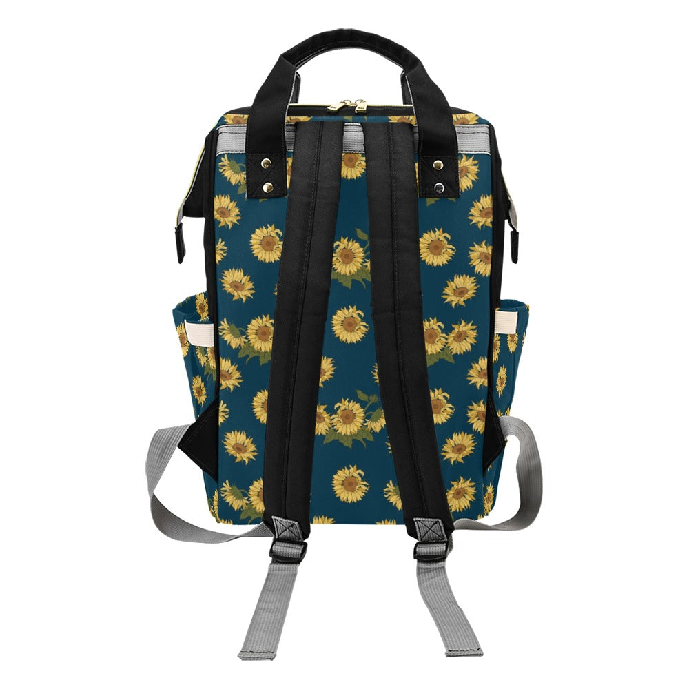 Sunflower Print Design LKS305 Diaper Bag Backpack