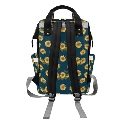 Sunflower Print Design LKS305 Diaper Bag Backpack
