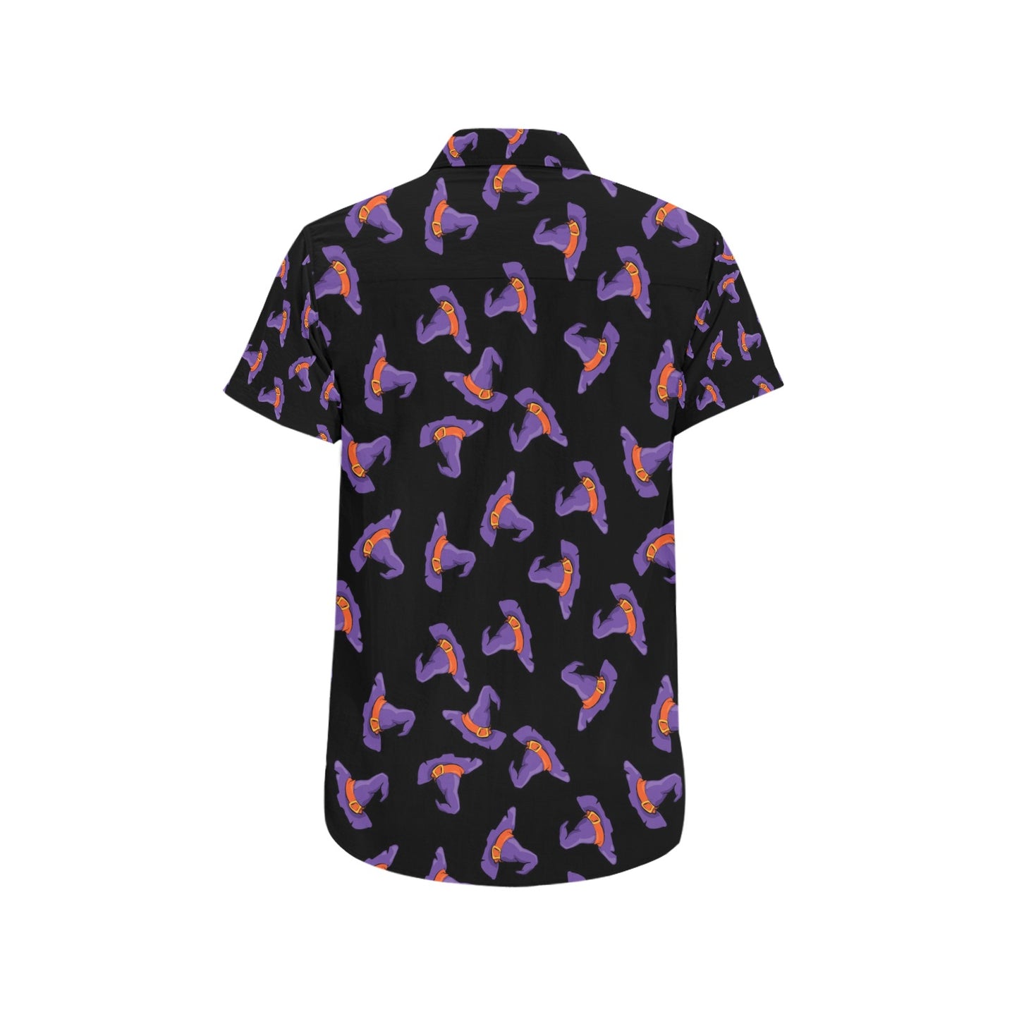 Witch Hat Print Design LKS304 Men Short Sleeve Button Up Shirt