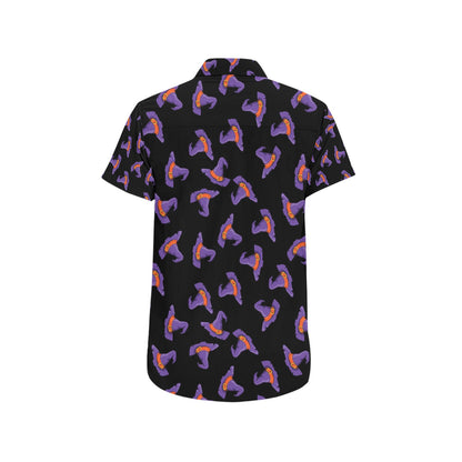 Witch Hat Print Design LKS304 Men Short Sleeve Button Up Shirt