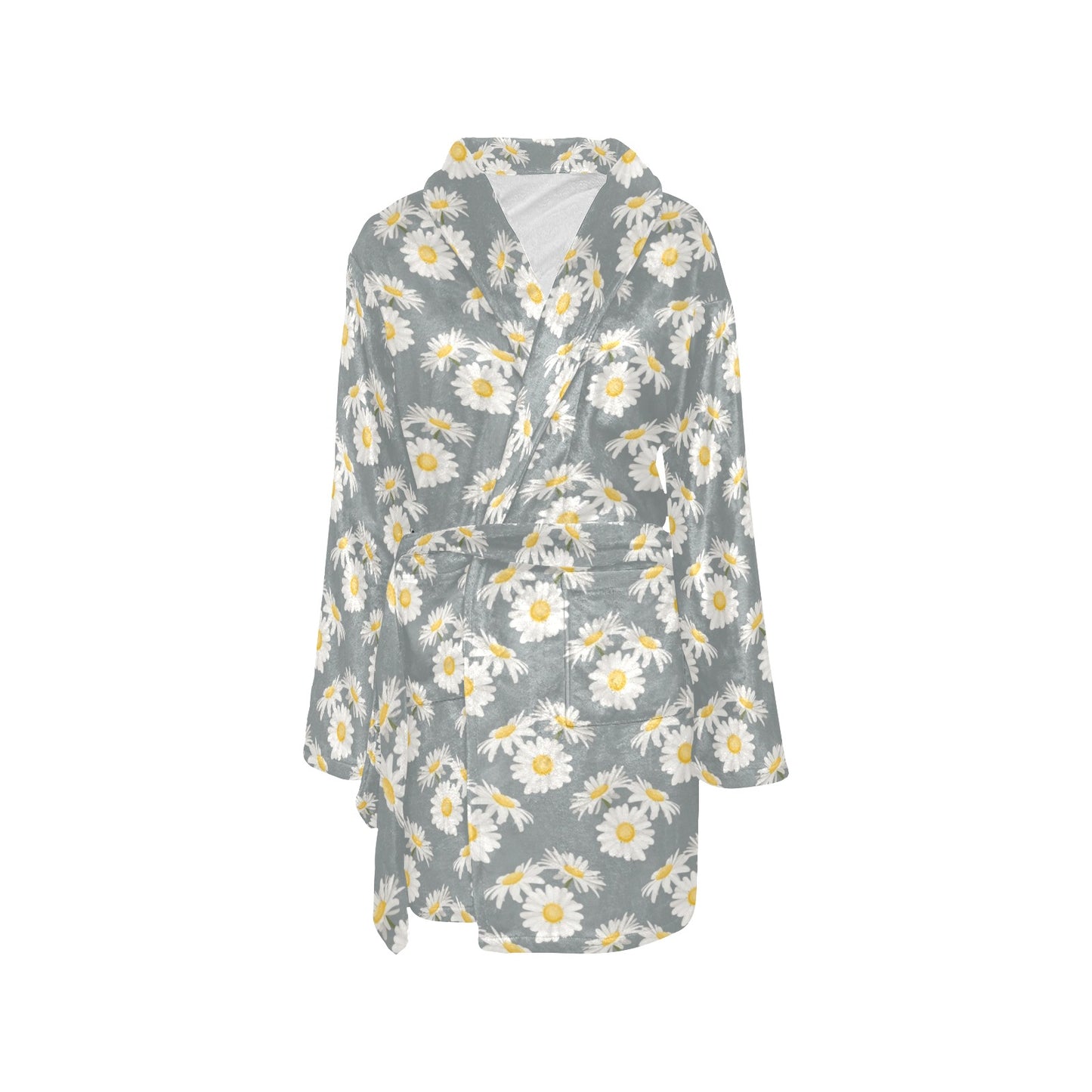 Daisy Pattern Print Design DS09 Women's Fleece Robe