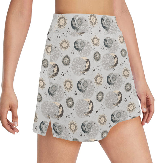 Sun Moon Print Design LKS302 17" Golf & Pickleball Skort with Pockets
