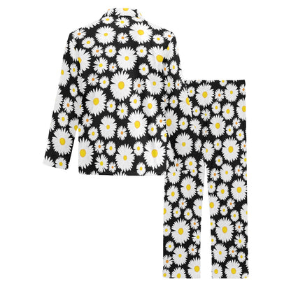 Daisy Pattern Print Design 01 Men's Long Pajama Set