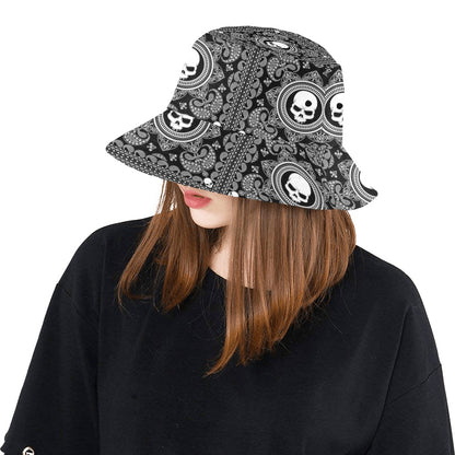 Bandana Skull Print Design LKS303 Unisex Bucket Hat