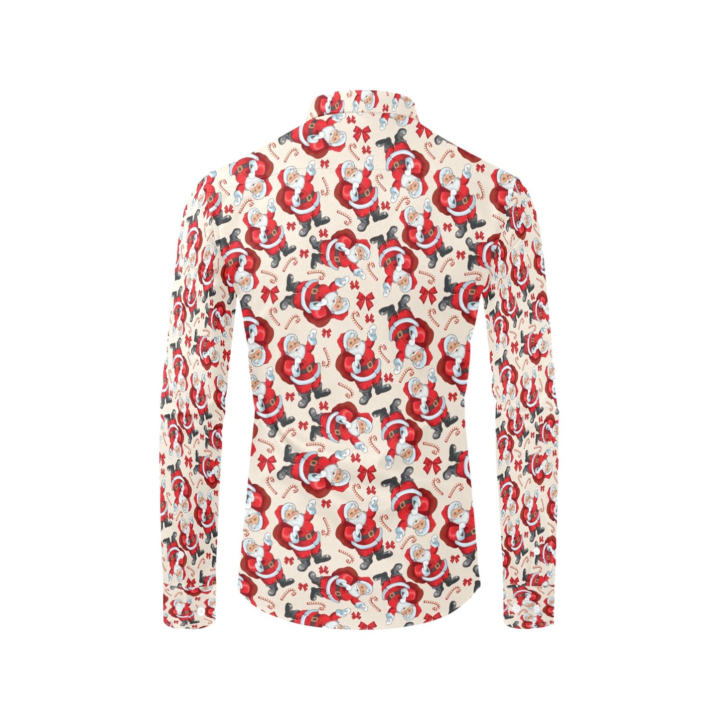 Santa Christmas Themed Print Design LKS302 Men's Long Sleeve Dress Shirt