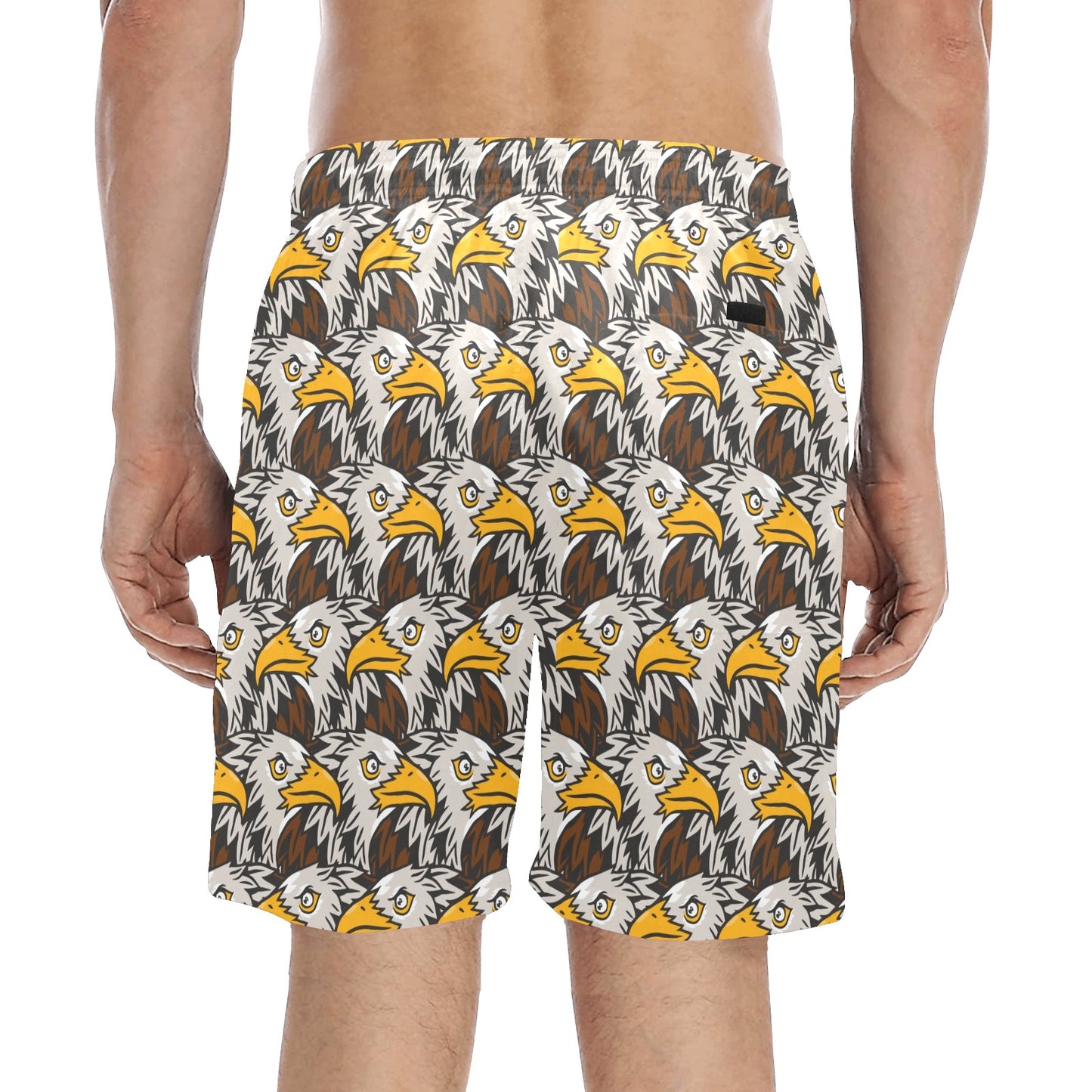 Eagles Head Pattern Men's Swim Trunks Beach Shorts