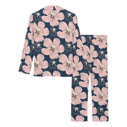 Plumeria Pattern Print Design PM018 Women's Long Pajama Set