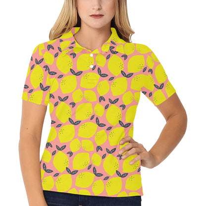 Lemon Pattern Print Design LM03 Women's Polo Shirt