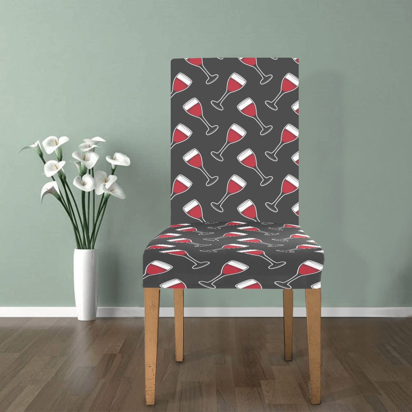 Wine Print Design LKS308 Dining Chair Slipcover