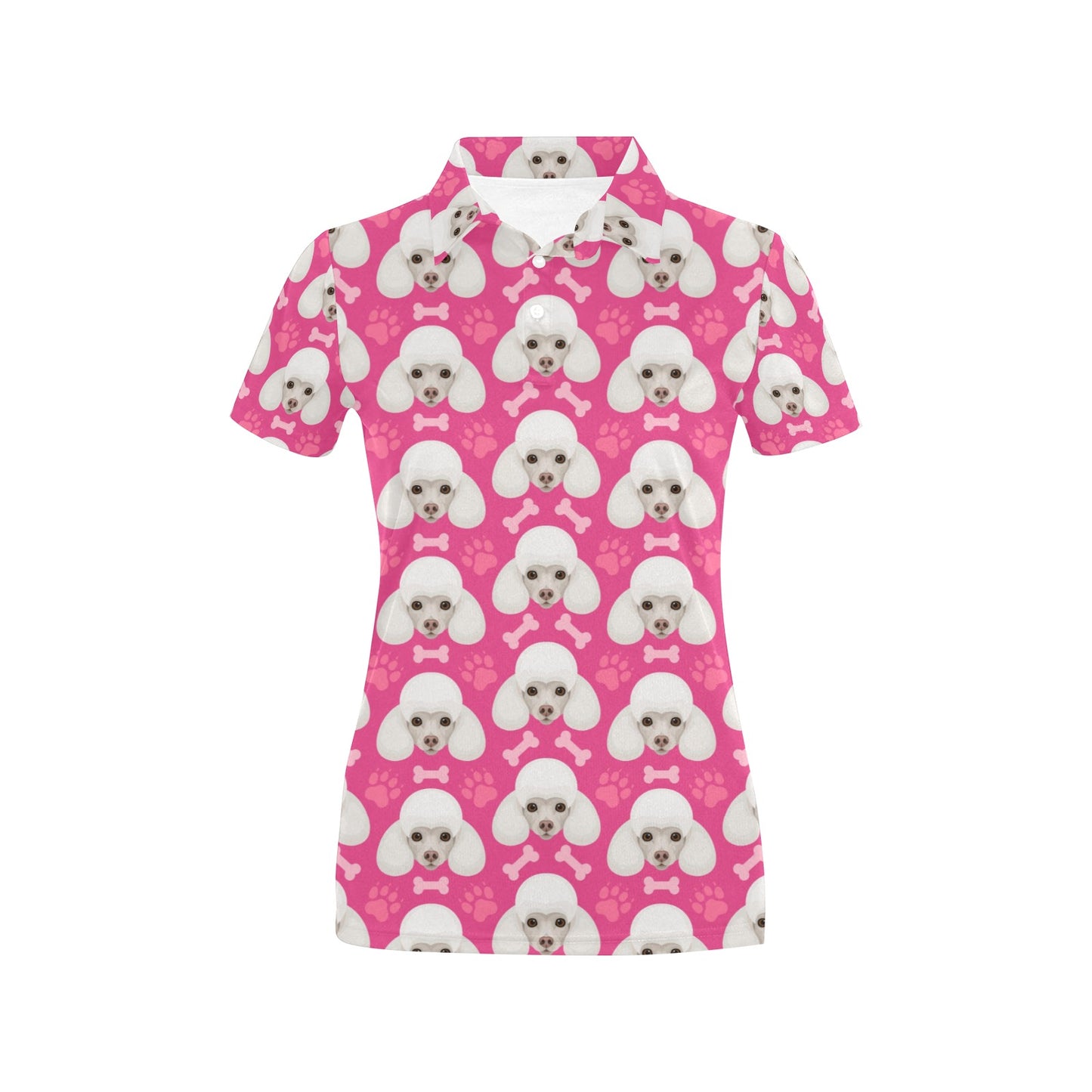 Poodle Pattern Print Design A04 Women's Polo Shirt