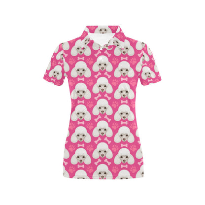 Poodle Pattern Print Design A04 Women's Polo Shirt