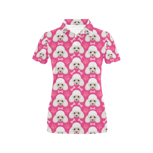 Poodle Pattern Print Design A04 Women's Polo Shirt