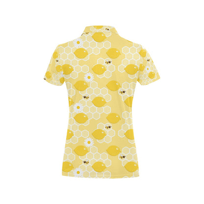 Honey Bee Honeycomb Print Design LKS3010 Women's Polo Shirt