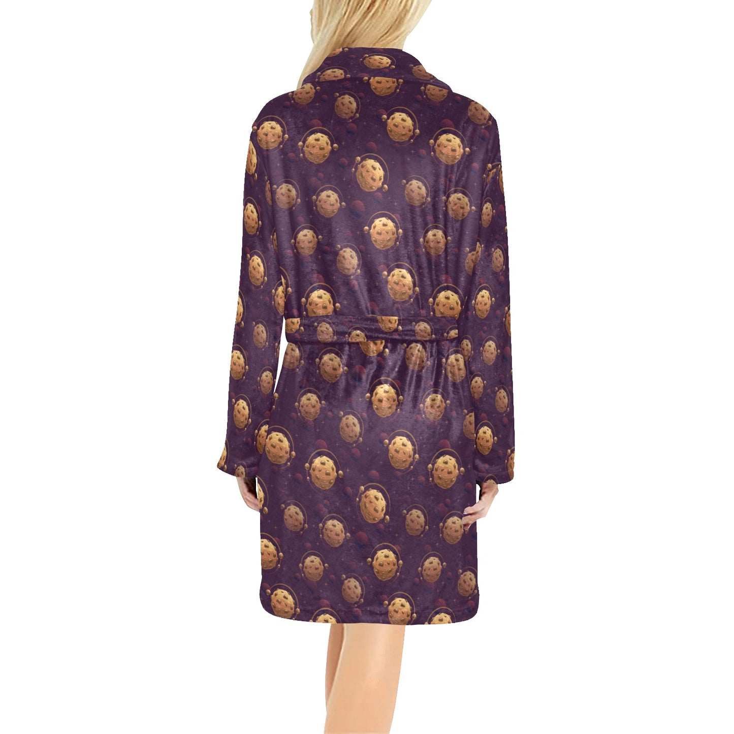 Cookie Pattern Print Design 03 Women's Fleece Robe