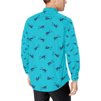 Scuba Driver Print Design LKS304 Men's Long Sleeve Dress Shirt