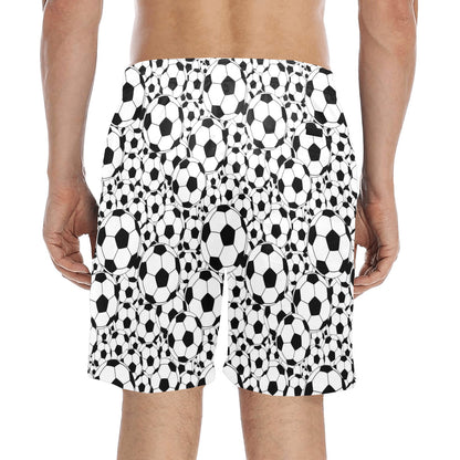 Soccer Ball Print Design LKS301 Men's Swim Trunks Beach Shorts