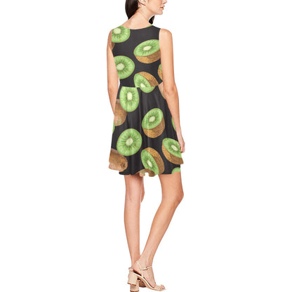 Kiwi Pattern Print Design KW03 Sleeveless Dress