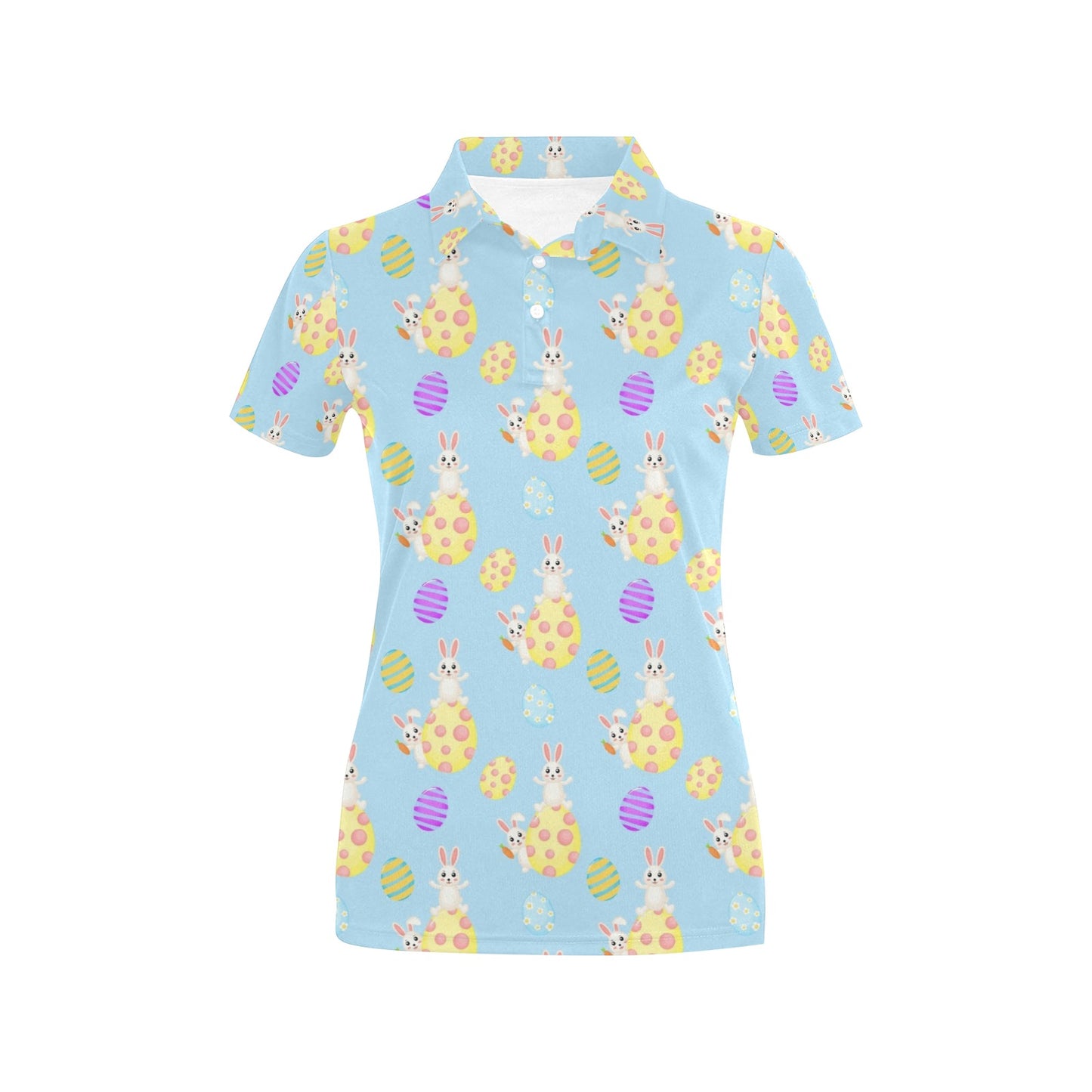Easter Eggs Pattern Print Design RB015 Women's Polo Shirt
