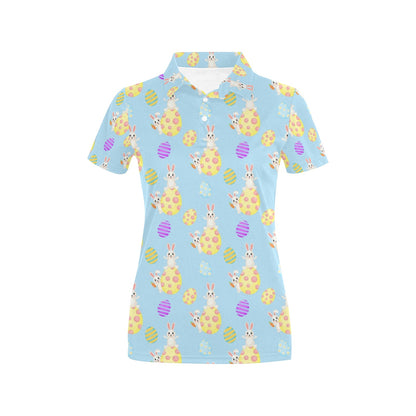 Easter Eggs Pattern Print Design RB015 Women's Polo Shirt