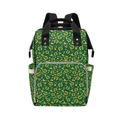 Shamrock Horse Shoes Saint Patrick's Day Print Design LKS307 Diaper Bag Backpack