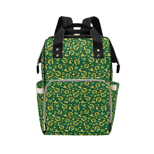 Shamrock Horse Shoes Saint Patrick's Day Print Design LKS307 Diaper Bag Backpack