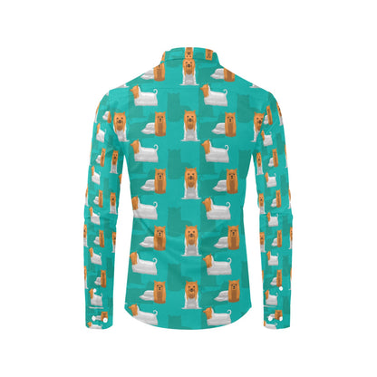 Silky Terriers Print Design LKS301 Men's Long Sleeve Dress Shirt