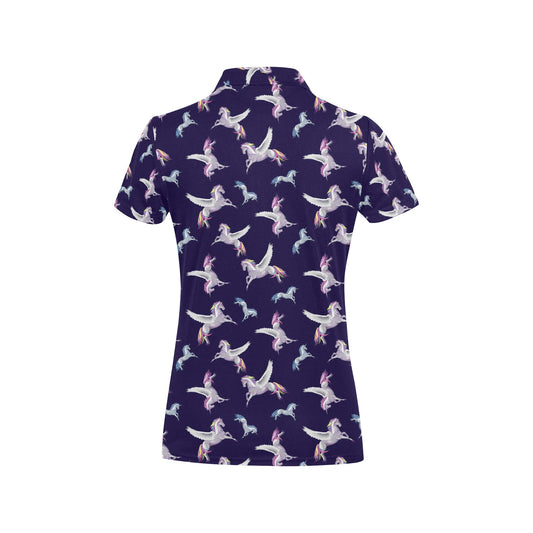 Pegasus Pattern Print Design 02 Women's Polo Shirt