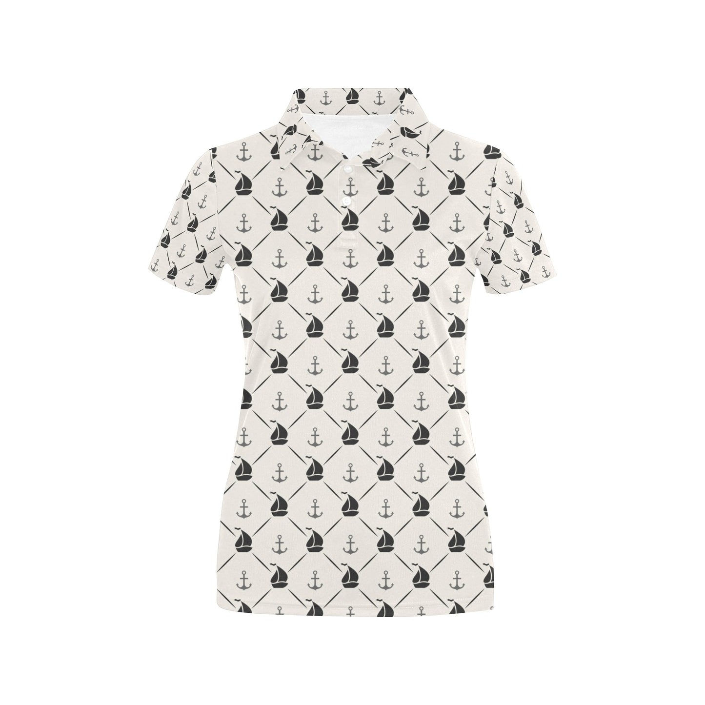 Sailboat Print Design LKS302 Women's Polo Shirt