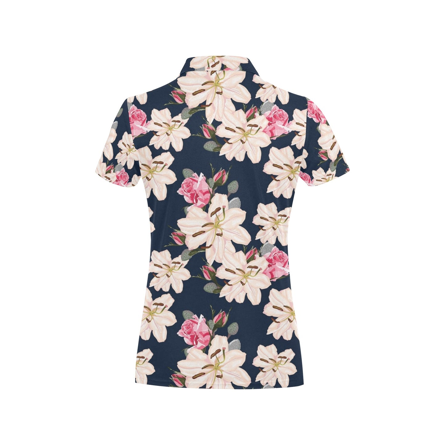 Lily Pattern Print Design LY04 Women's Polo Shirt