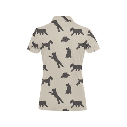 Schnauzers Pattern Print Design A05 Women's Polo Shirt