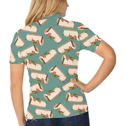 Cheesecake Pattern Print Design CK02 Women's Polo Shirt