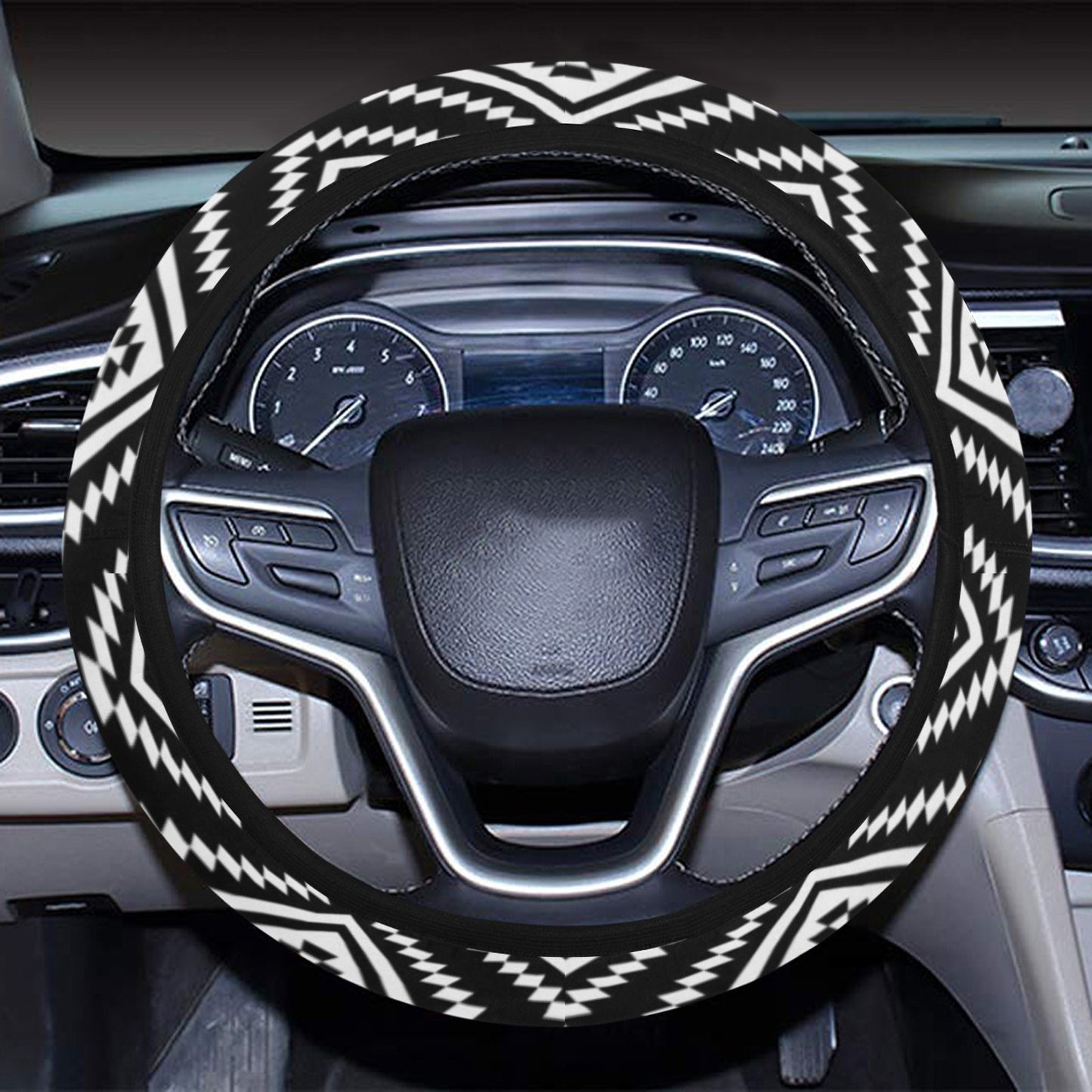 Tribal Pattern Print Design LKS301 Steering Wheel Cover with Elastic Edge