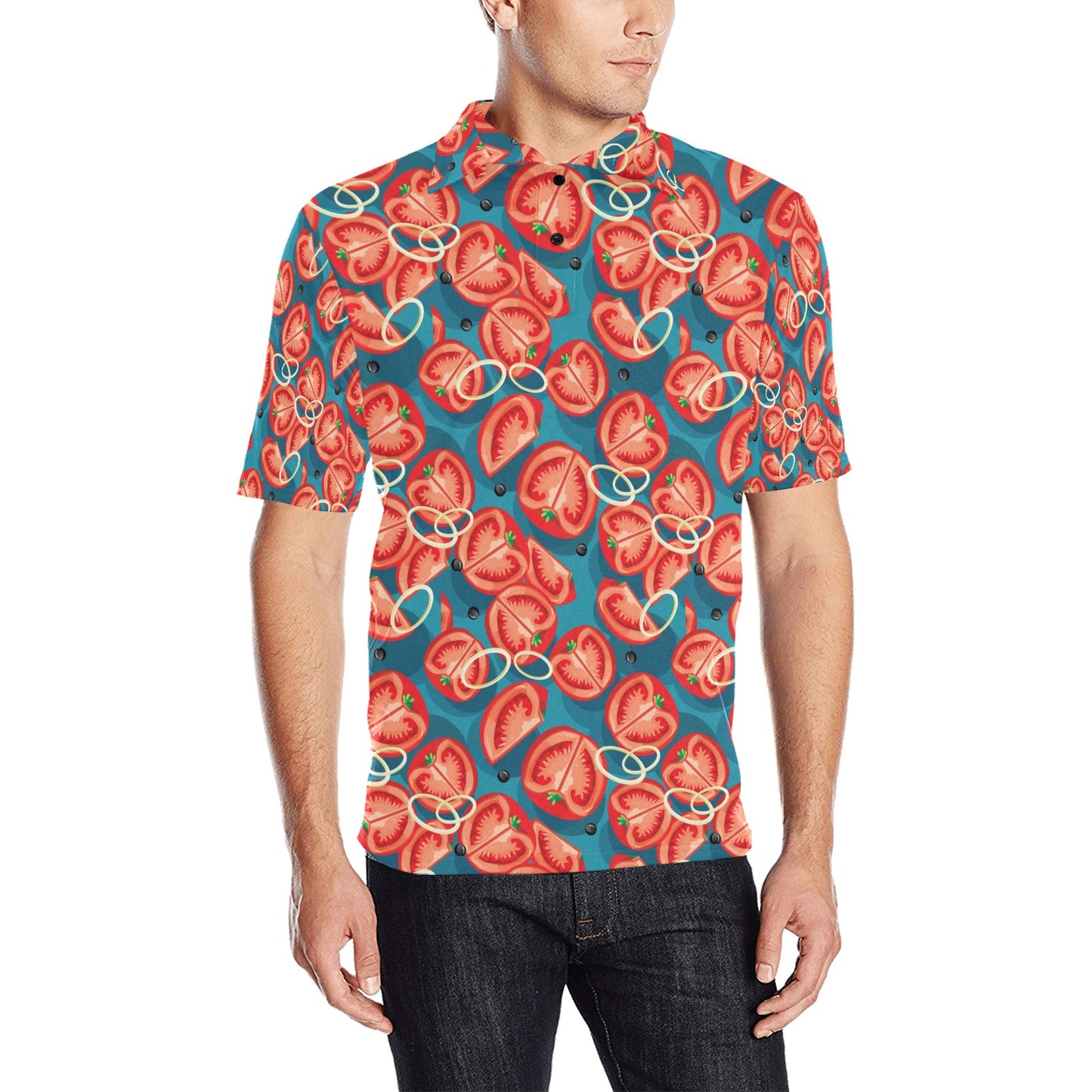 Tomato Print Design LKS301 Men Polo Shirt
