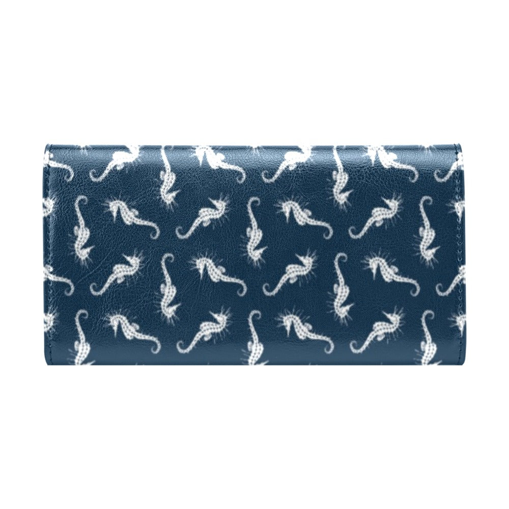 SeaHorse Print Design LKS402 Women's Trifold Wallet