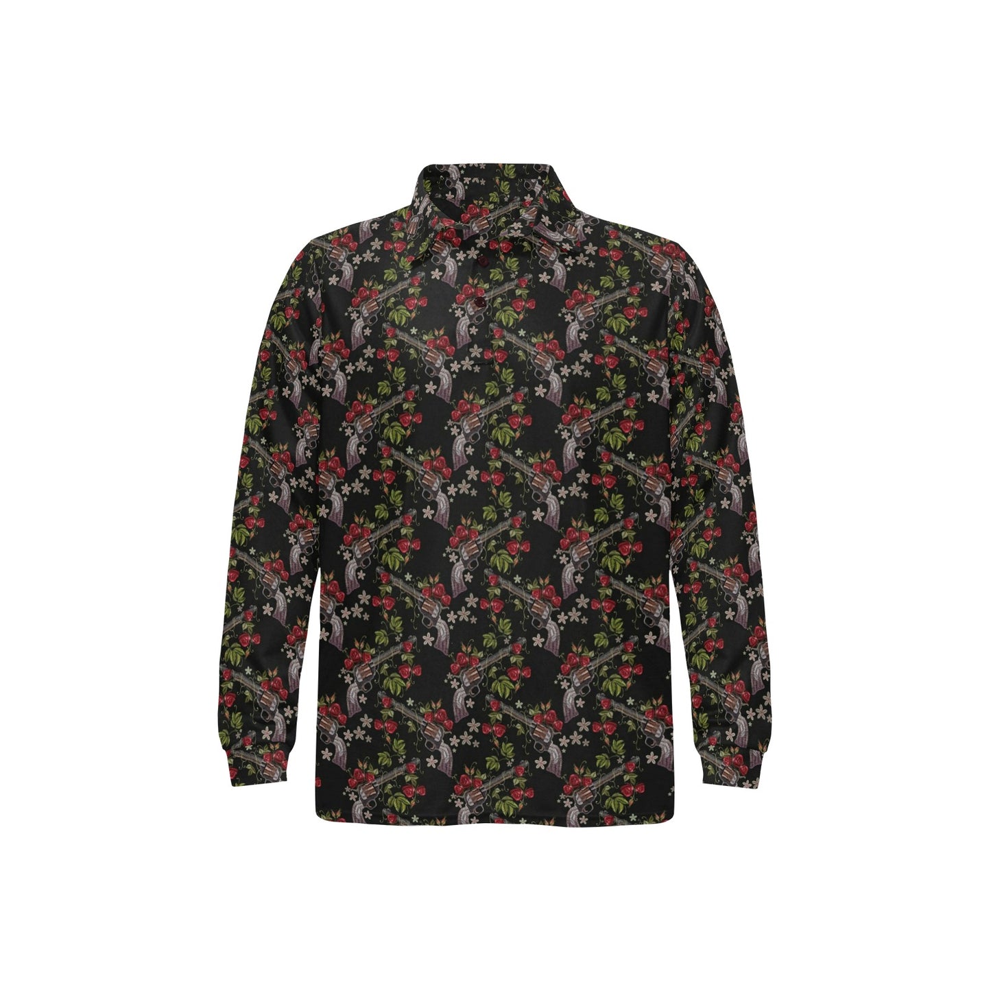 Western Design Long Sleeve Polo Shirt For Men's