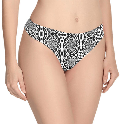 Yin Yang Spiral Design Print Women's Thongs