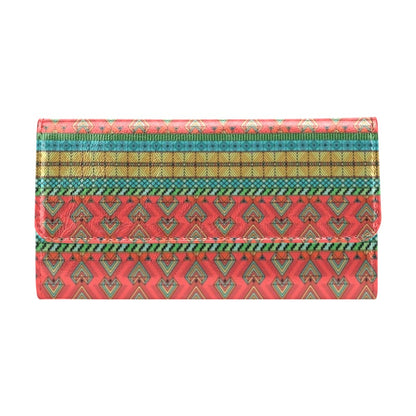 African Colorful Zigzag Print Pattern Women's Trifold Wallet