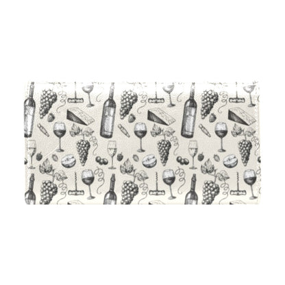 Wine Themed Print Design LKS306 Women's Trifold Wallet
