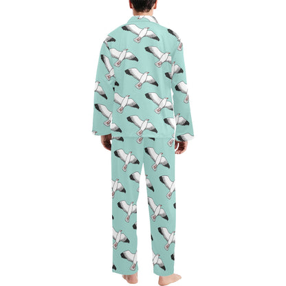 Pigeon Pattern Print Design 02 Men's Long Pajama Set
