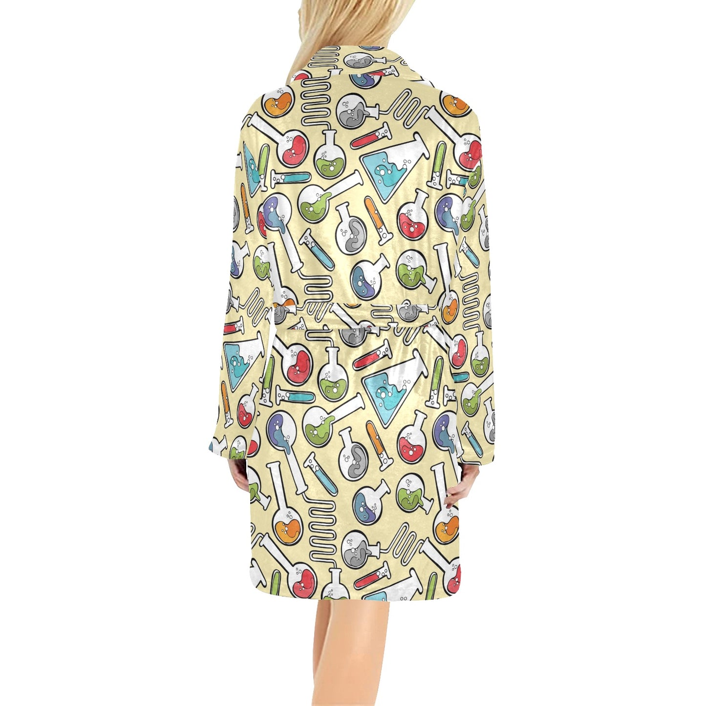 Chemical Pattern Print Design 04 Women's Fleece Robe