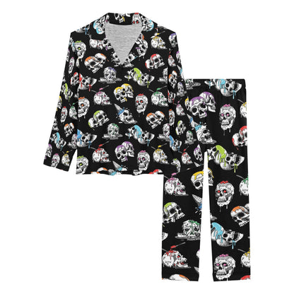 Skull Print Design LKS3013 Women's Long Pajama Set