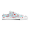 Hockey Red Equipment Print Design LKS305 Women's White Low Top Shoes