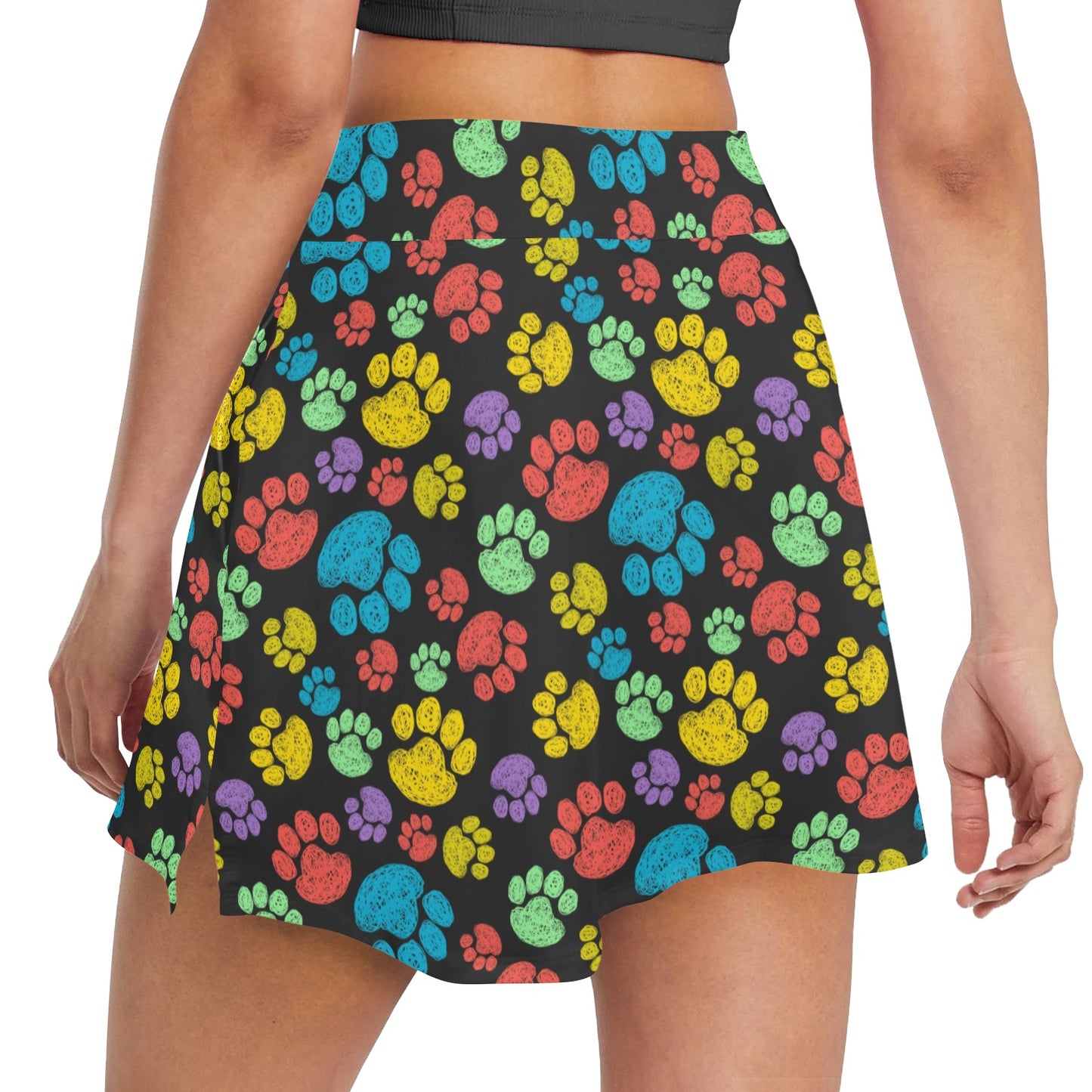 Paw Colorful Print 17" Golf & Pickleball Skort with Pockets